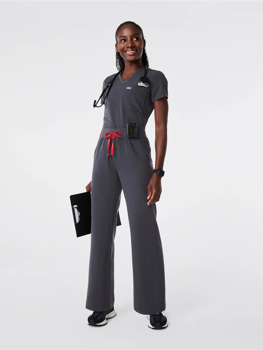Figs Charcol Gray Scrub Set